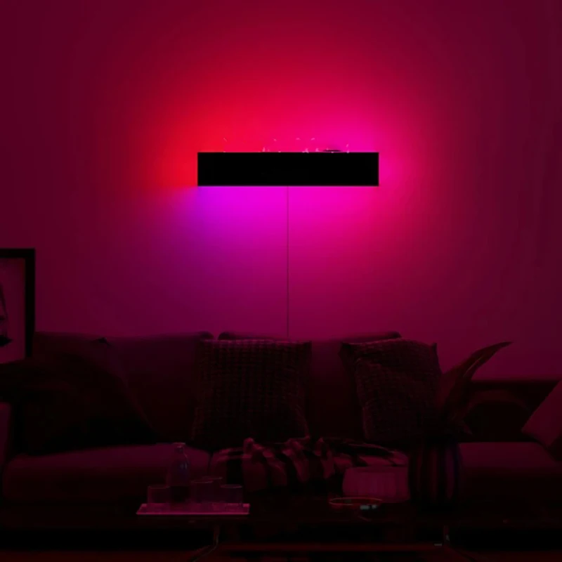 Nordic RGB LED Wall Lamp Modern Colorful Bedroom Decoration Bedside Wall Lamp Remote Control Living Dining Room Lighting Fixture