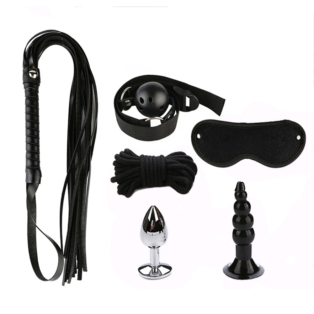 11Pcs Sex Toys Kit BDSM Bondage Whip Handcuffs Butt Plug Sexy Adult Game Tools