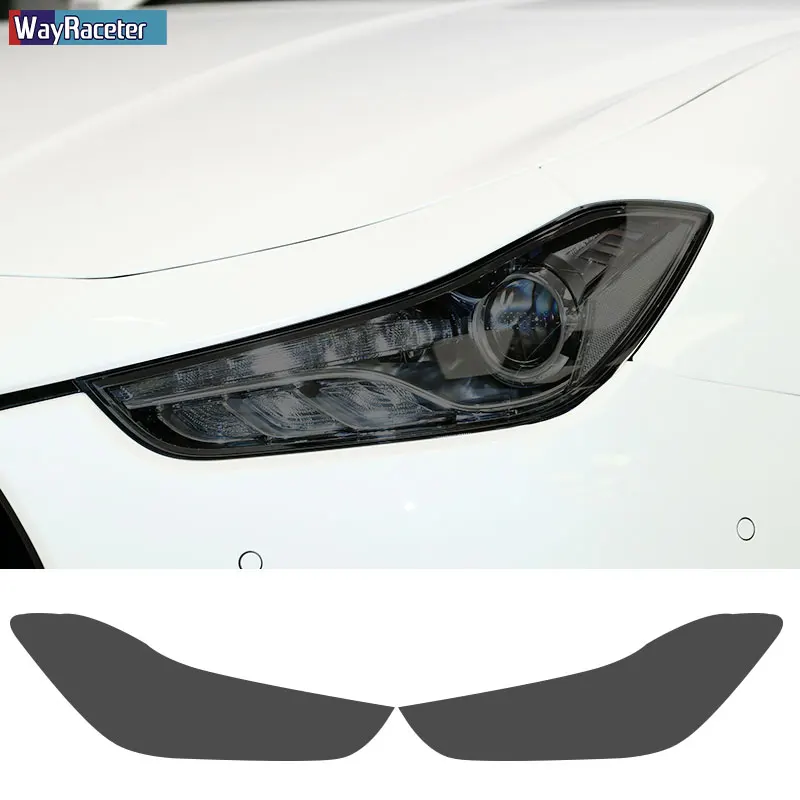 

2 Pcs Car Headlight Protective Film Front Light Transparent Smoked Black TPU Sticker For Maserati Ghibli 2014-On 2021 Accessorie