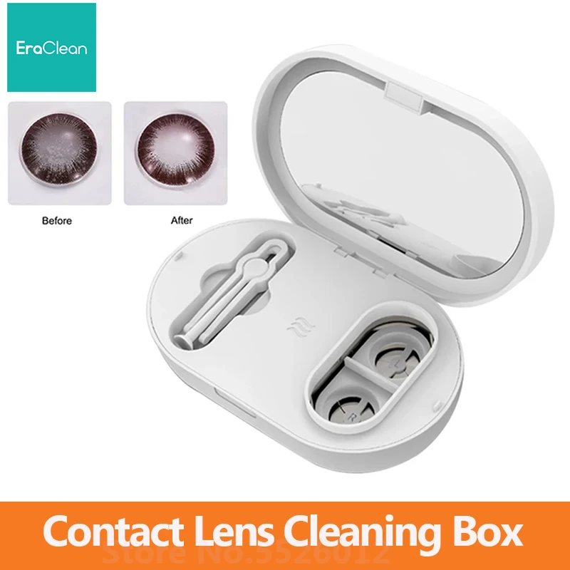 

Original Eraclean Contact Lens Cleaning Box Ultrasonic High Frequency Vibration Portable Sterilization Rechargeable Cleaner