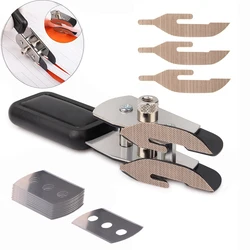 FOSHIO Double-Head Vinyl Cutting Knife Carbon Fiber Car Wrap Film Cutter with 10pcs Spare Blades Wallpaper Sticker Slitter Tool