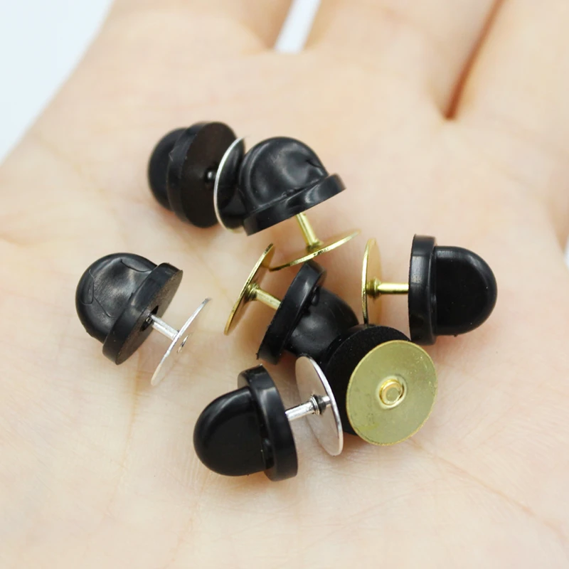 50pcs 11x8mm Rubber Pins Back Brooch Buckle Button Clasps For Butterfly Brooch Back Caps DIY Jewelry findings Accessories