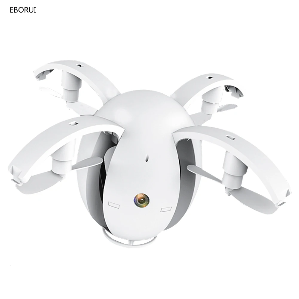 EBORUI K130 RC Drone Fold Transformable Egg Drone 2.4G Selfie Drones RC Quadcopter w/ 0.3MP Wifi FPV Altitude Hold 3D Flips RTF