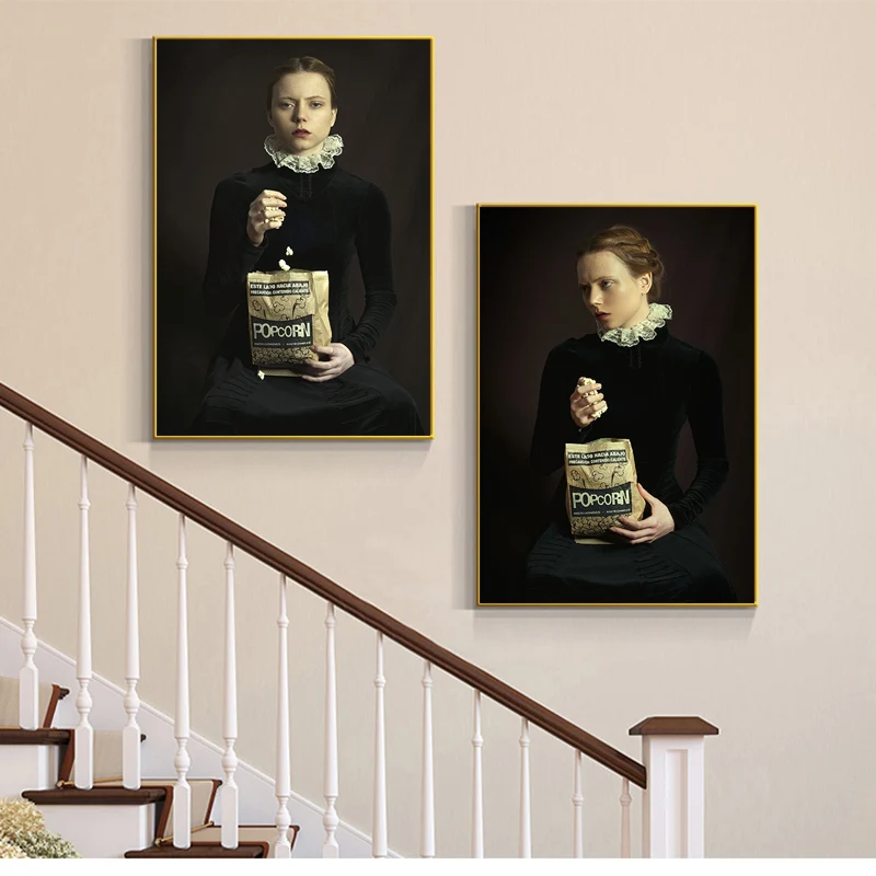 Cuadros decorativos de pared para habitación, estilo europeo francés, palomitas de maíz, carteles Vintage, impresiones, cuadros, decoración del hogar, lienzo, pintura artística