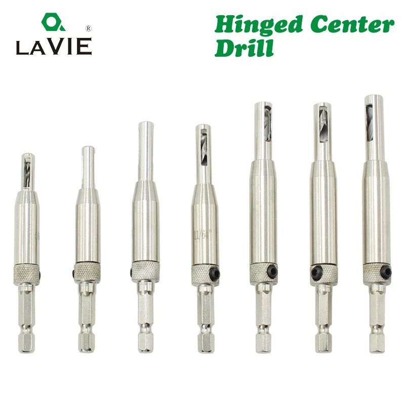 LAVIE 7 Cái/lốc HSS Tự Centering Hinger Mũi Trung Tâm Bố Trí Thợ Mộc Đồ Nội Thất Làm Bit Gỗ Đục Lỗ DB03008