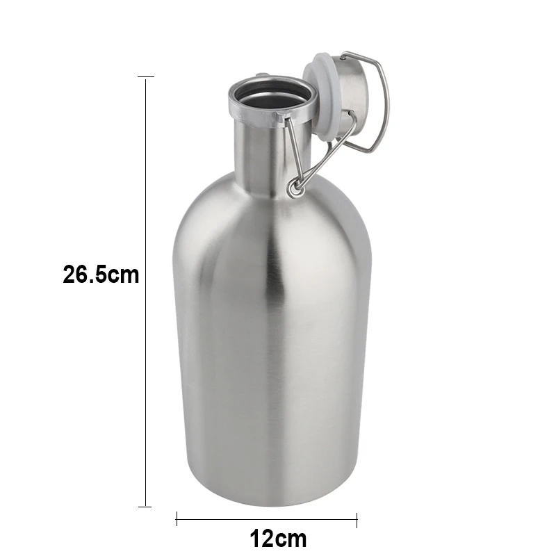 32oz & 64oz Beer Growler Stainless Steel 304 Beer Bottle with Swing Top, Keeps Homebrew Fresh and Cold with Airtight Seal