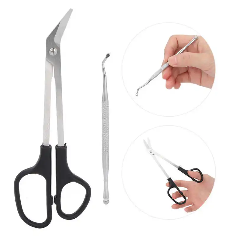 Stainless Steel Toenail Scissors Long Handled Ergonomic Unique Design Toenail Clippers with Nail Picker for Adults The Elderly