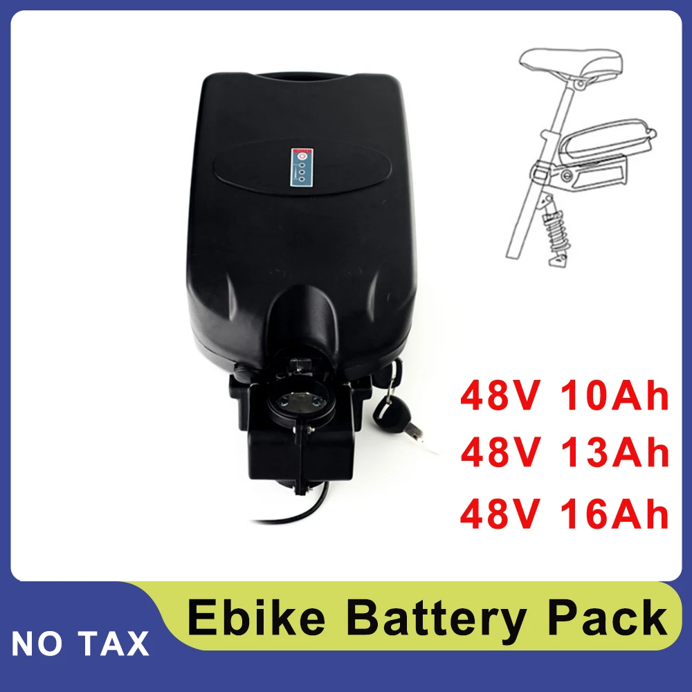 

Seat Tube Type Frog Ebike Battery Pack 48V 10Ah 13Ah 16Ah Lithium ion 18650 Batteries Fit Bafang Electric Bicycle 750W