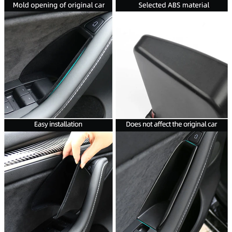테슬라 모델 Y 3 용 도어 사이드 보관함, 2021 인테리어 액세서리, 팔걸이 보관 정리함, 휴대폰 홀더 플록 포함