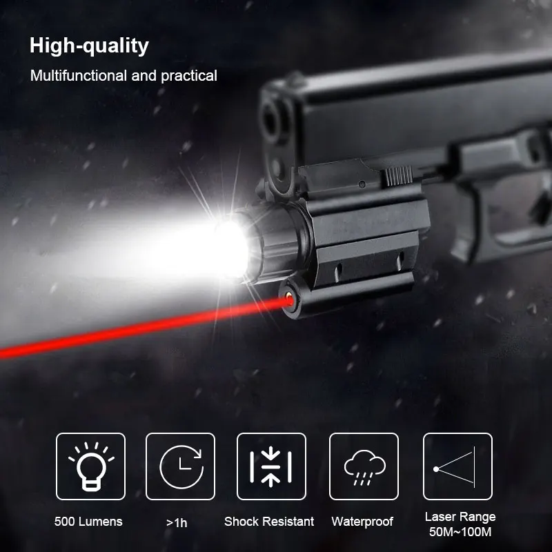 

Tactical Red Dot Laser Sight Combo With XPG-R5 Weapon Light Military Hunting Mini Torch for 20mm Rail Glock Gun Pistol Handgun