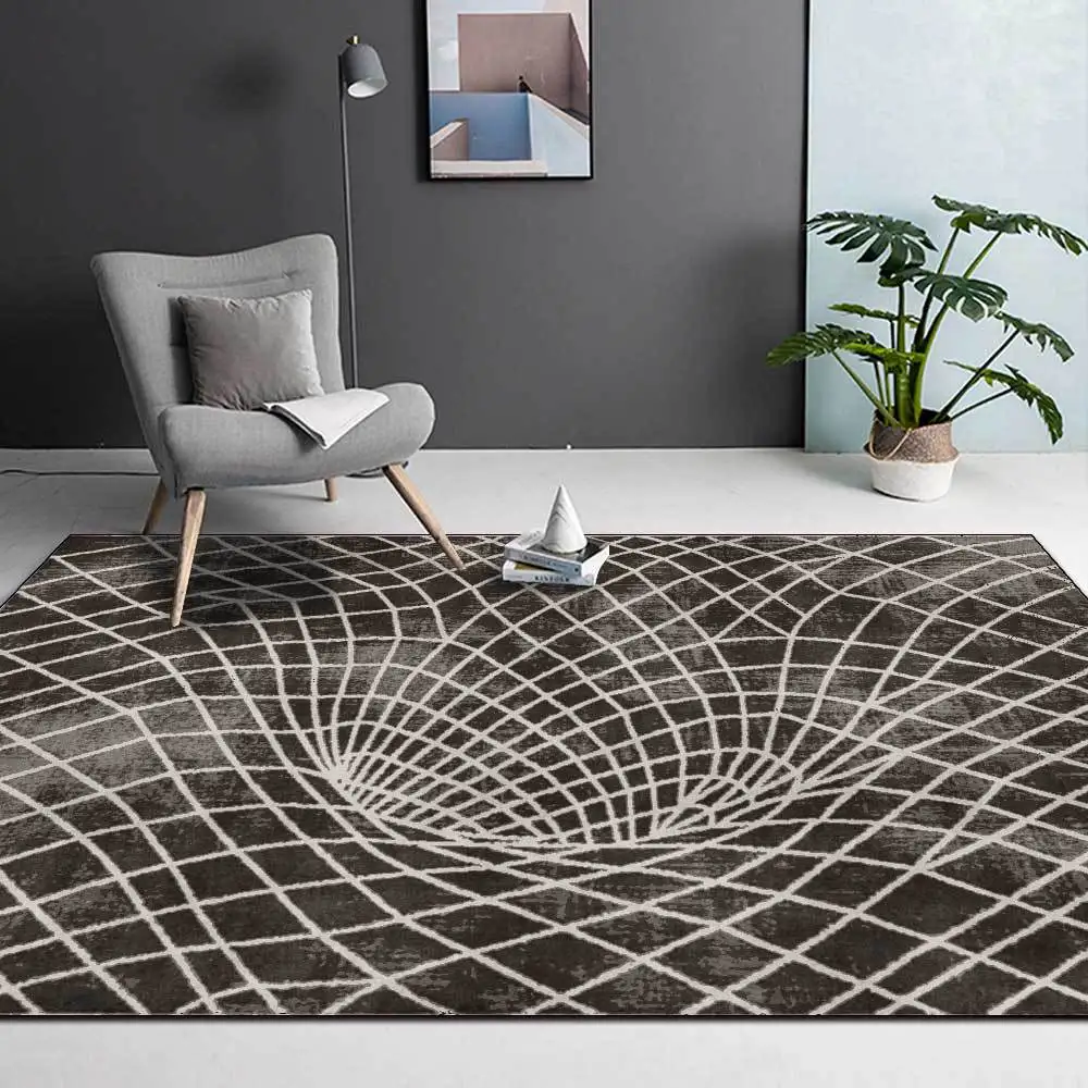 Abstrakte Moderne Teppich Schwarz Geometrische Gestreiften Muster Teppiche für Wohnzimmer Schlafzimmer Bereich Teppich Küche Bad Nicht-Slip Boden matte