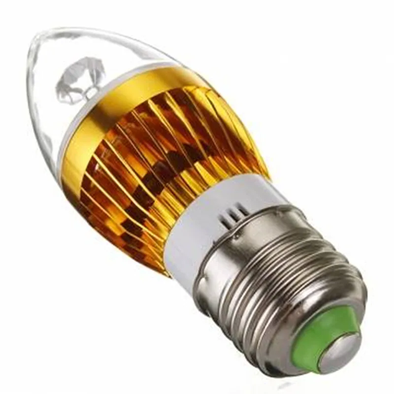 LED Candle lamp E27 9W/12W/15W LED Bulb Lamp Warm/Natural/Cold White AC85-265V Gold/SIlver LED Candel Spotlight