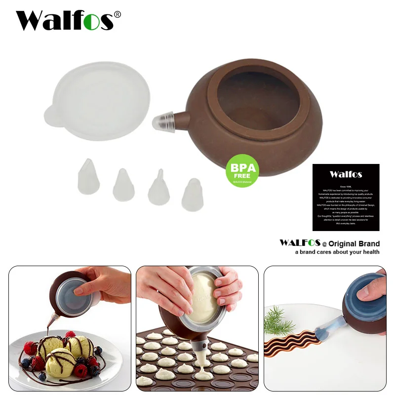 

WALFOS Food Grade 1 Set Silicone Macaron Decorative Tool Muffin/Cake DIY Mold Dessert Decorate Tips Squeezing Nozzle Baking Tool