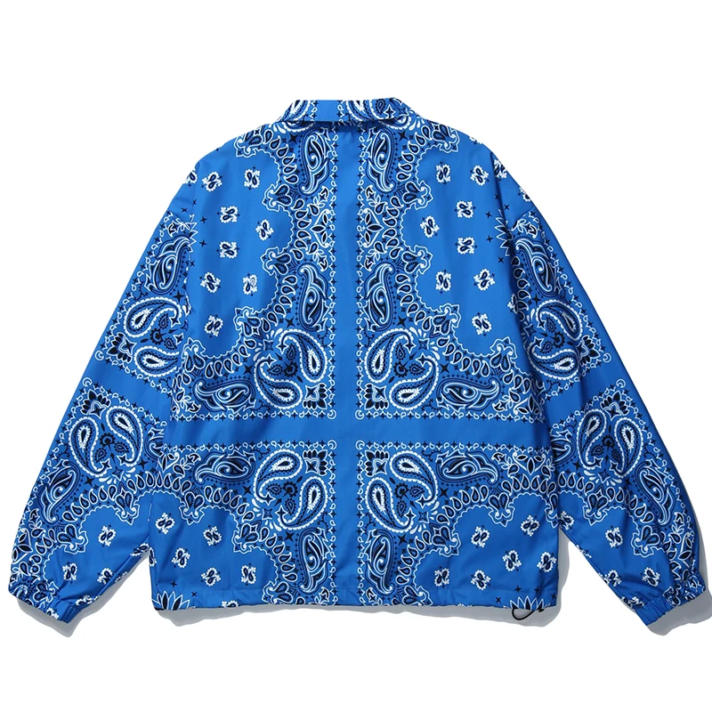 Mens Hip Hop Bandana Paisley Pattern Bomber Jackets Windbreaker Harajuku Streetwear New Nice Autumn Casual Coats Tops Clothing