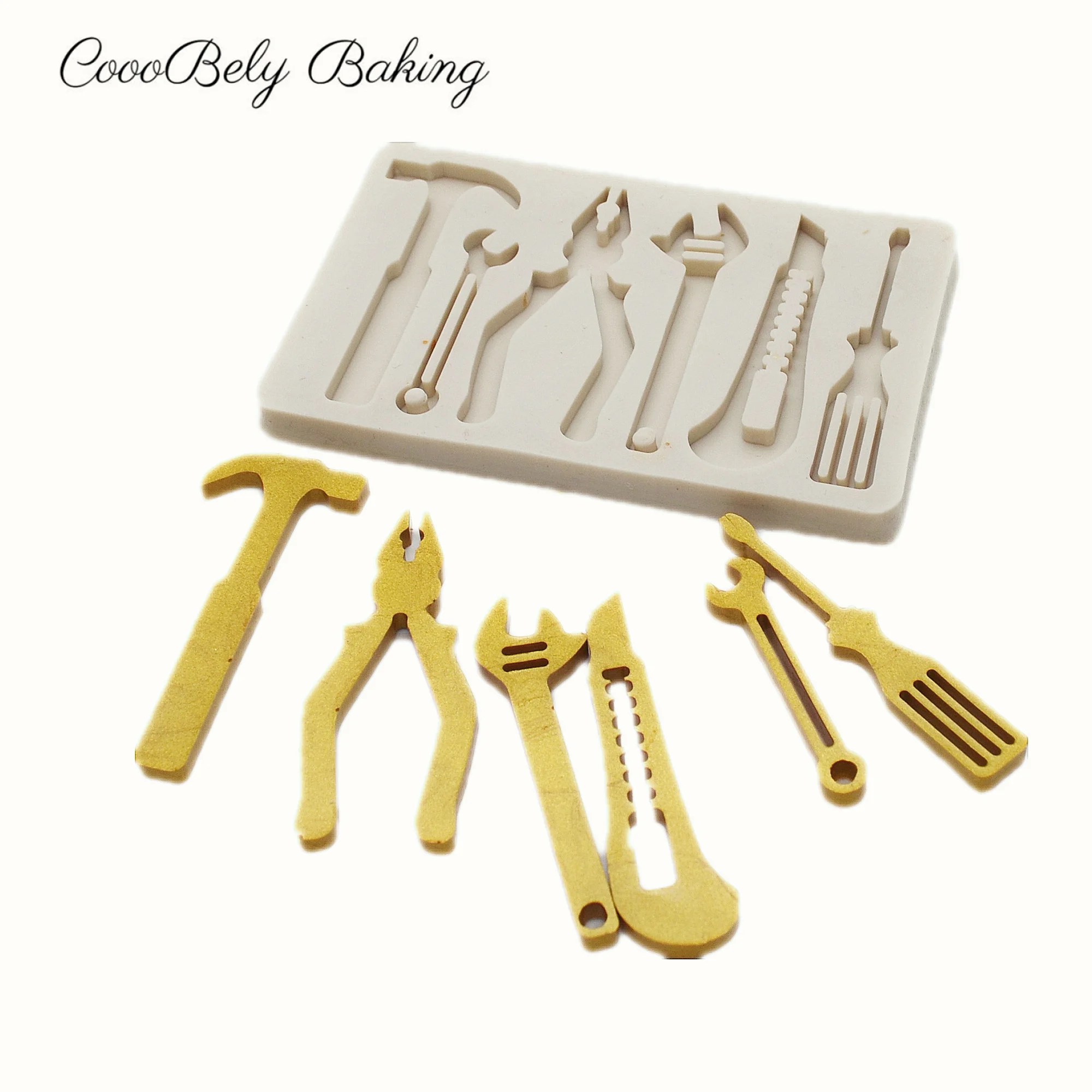 DIY Wrench Silicone Fondant Molds For Baking Cake Decorating Tools Chocolate Gumpaste Mold Kitchen Cake Molds Tools XK020