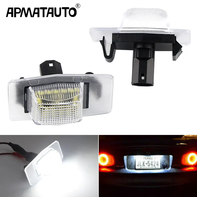 2Pcs LED Number License Plate Light For Mazda 323 Protege Miat MX-5 NB Tribute EP MPV LW Familia Allegro OEM#:NC1051270 A/B/C