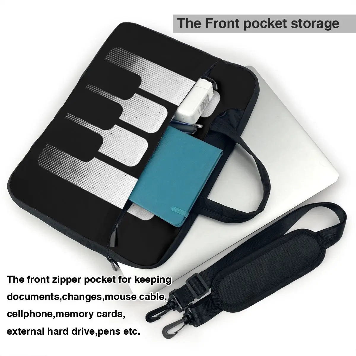 Piano Eye Pianist Musician Piano Player Music Gift Laptop Bag Case Protective Vintage Computer Bag  Crossbody Laptop Pouch