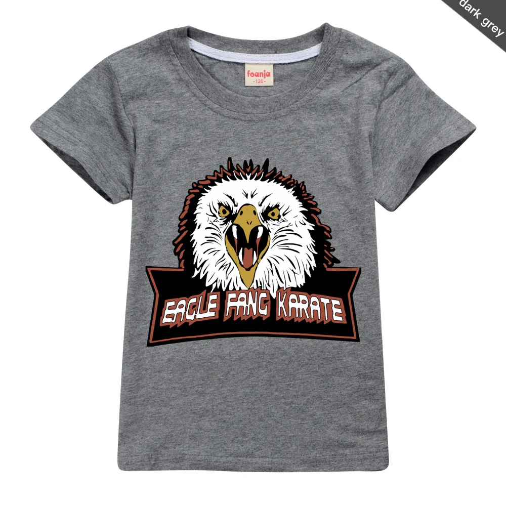 Unisex 100% cotton Eagle Fang karate T Shirt  Cobra Kai Tshirt  Soft Summer Short  Sleeve Tops Tee Homme object to boys and girl