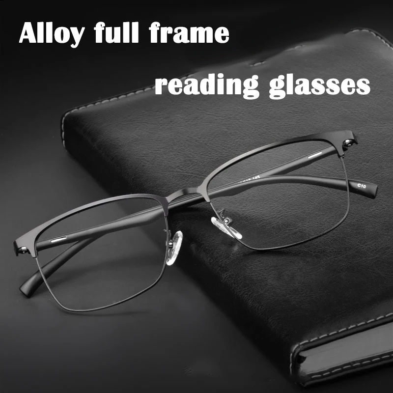 Retro Optical Reading Glasses Men Women Ultralight CR39 Lens Alloy Rim Glasses Fashion Exquisite Hyperopia Glasses +0 125 175