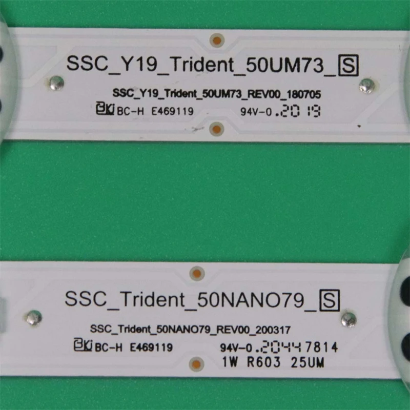 4 Stück TV-Beleuchtungs stäbe für LG 50 um7450 50 um7450pla Hintergrund beleuchtungs streifen y19 _ triden _ 50 um73 _ s y19_trident_50um73_rev00_180705