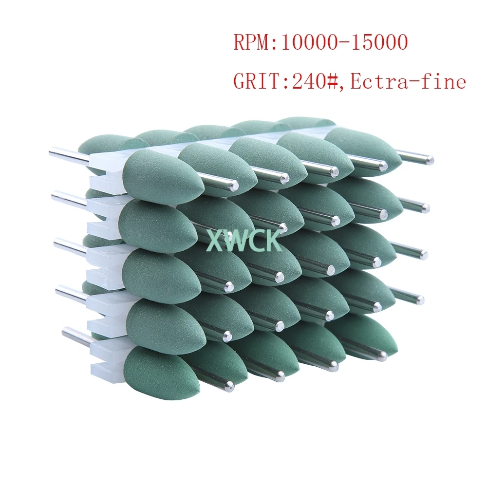 50pcs 2.35mm Dental silicone Polishers Resin Base Acrylic Polishing Burs dental polishing Equipment