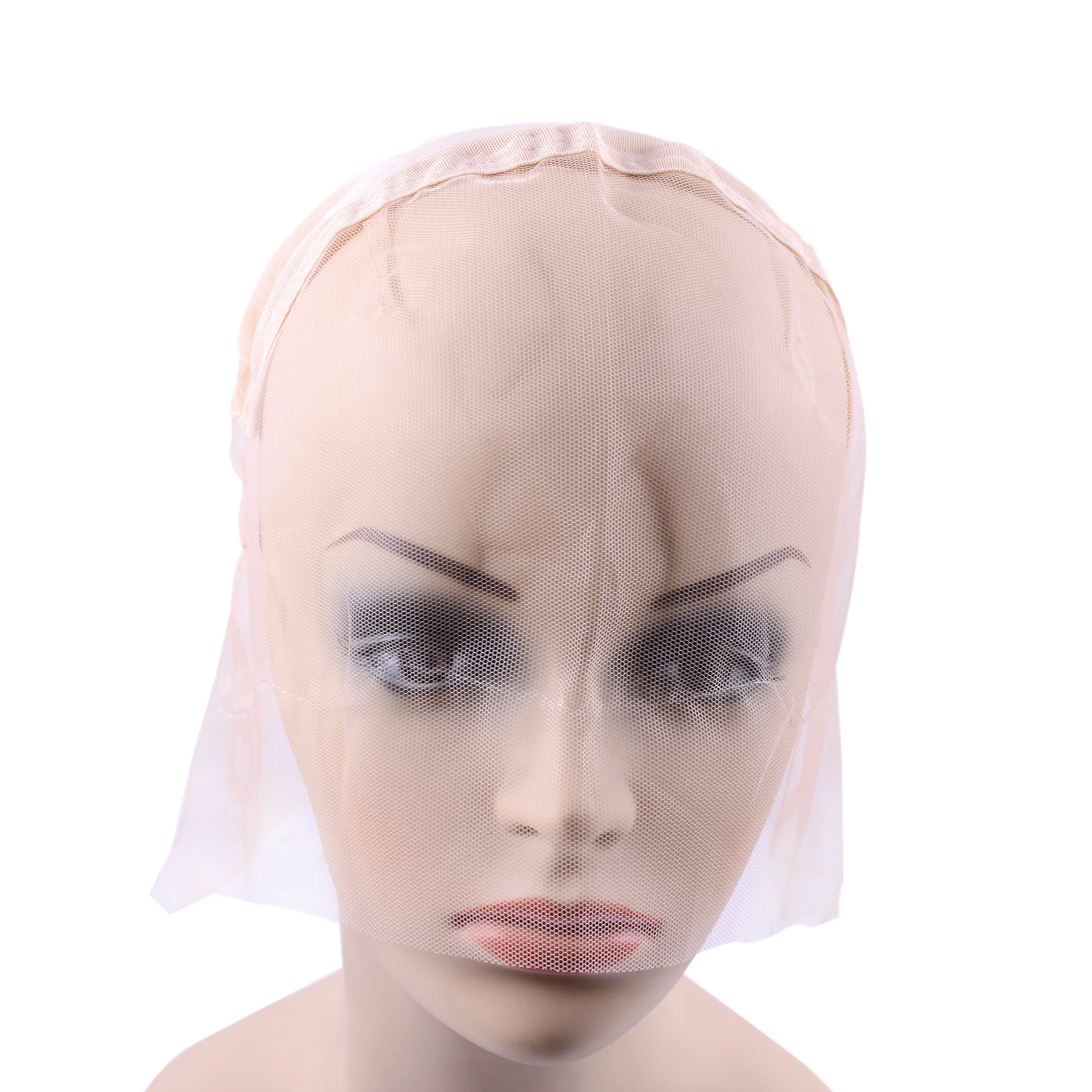 

1Pc Beige Full Lace Wig Cap Base For Making Full Hand Made Wigs With Adjustable Straps Glueless Weaving Cap Customize Hairnets