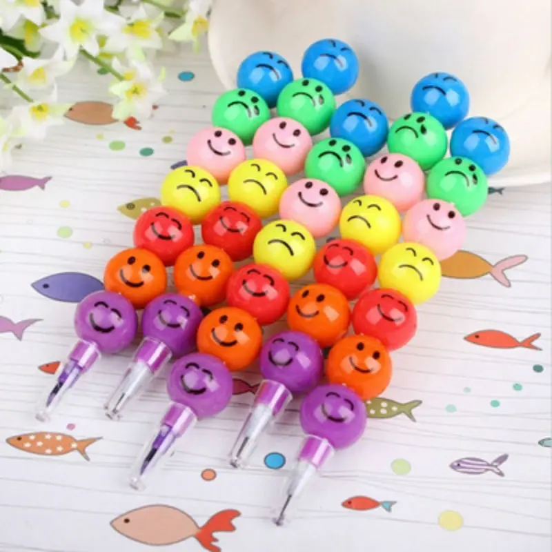 20PCS/SET Creative cartoon smiley face pencil creative style style sugar gourd HB pencil school supplies good student award