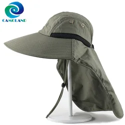 CAMOLAD Mens Bucket Hats With Neck Flap Summer Sun Hat For Women Long Wide Brim Fishing Caps Outdoor UV Protection Hiking Hat