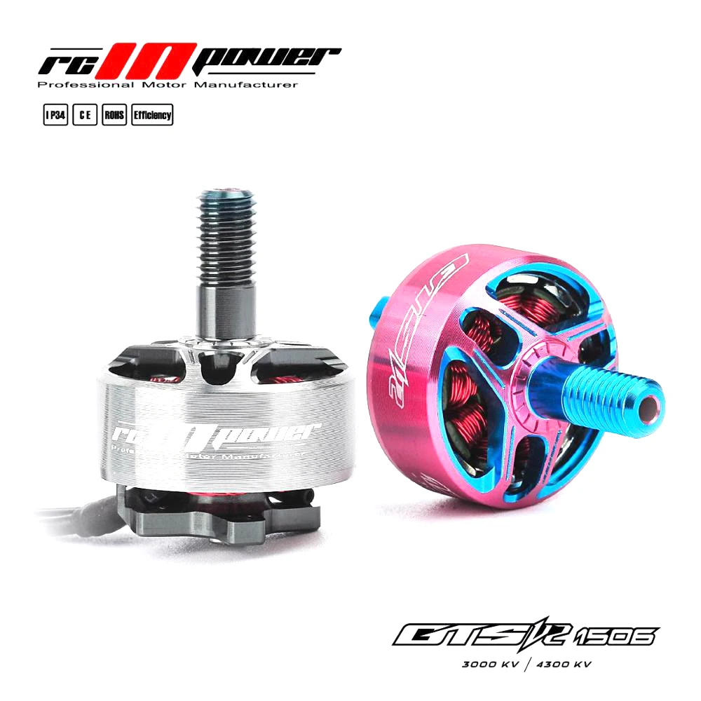 4PCS RCINPower GTS-V2 1506 1506 -4300KV 4-6S Brushless Motor Titanium or PINK for RC Drone FPV Racing Models Replacement Part