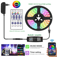 WS2811 Smart RGB Led Strip 30Pixels/m Addressable Light DC12V 28key RF Remote Bluetooth-compatible Music Controller Kit  1m-10m