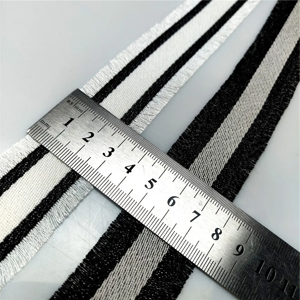 3.5 Cm Width Tassel Polyester Webbing Striped Ribbons 3 Yards Handwork Apparel Sewing & Fabric Accessories Bias Tape Ruban Stain