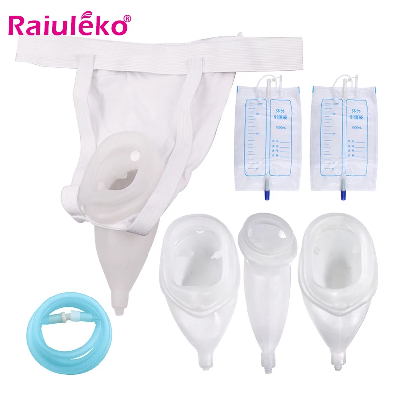 Urine Collector Hypo-allergenic Medical Silicone Adults Urinal with Urine Catheter Bags 1000ML Breathable Women Men Elder