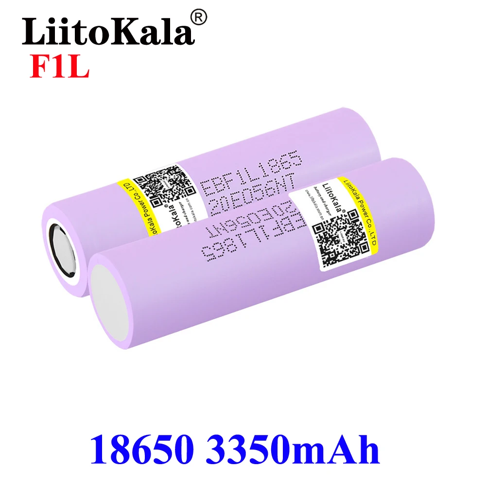 LiitoKala New Original 3.7v 18650 F1L 3350mAh Lithium Rechargeable Batteries Continuous Discharge 15A For Drone Power Tools Toys