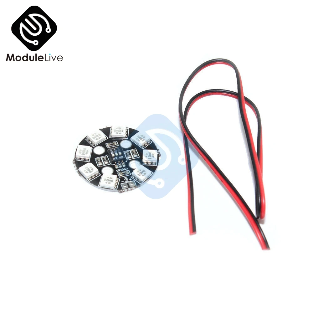 7 Color RGB LED Round Plate 5050 X8 / 16V for FPV RC Multicopter F17710