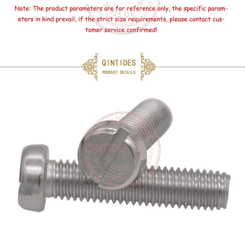 QINTIDES 100/2000Pcs Länge 3-40mm M 1,6 M2 M 2,5 M3 Schlitz Käse Kopf Schrauben kappe Kopf Schrauben 304 Edelstahl Schlitz Schraube – Detail 5