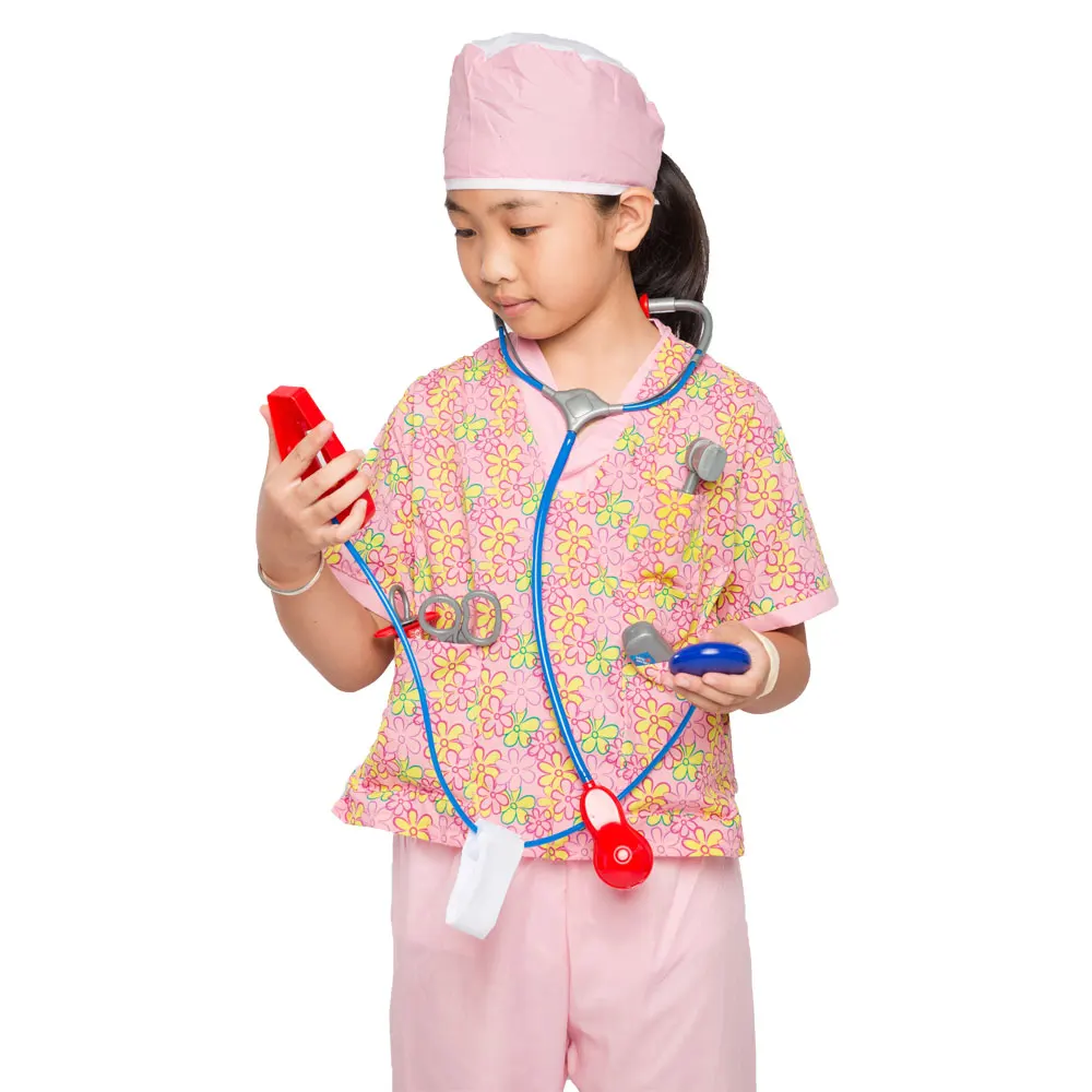 Umorden Kids Child Nurse Costume Cosplay Kindergarten Role Play House Kit Set for Girls Halloween Party Dress Up Educational