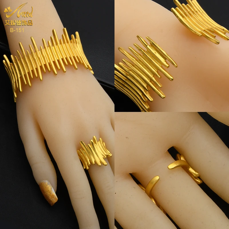 ANIID Dubai 2022 New Luxury Female Gold Color Bangles For Women Nigerian Wedding Jewelry Gifts African Bijoux Bracelet Jewellery