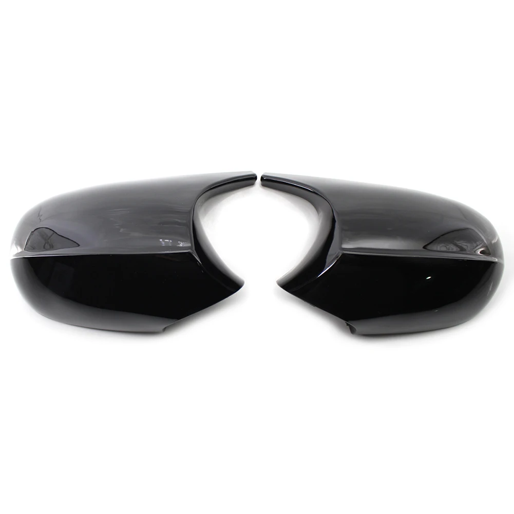 1 Pair Gloss Black Car Side Rearview Mirror Cover Cap Shell ABS For BMW E90 3 Series 316i 318i 320d 330i 335i 2009 2010 2011