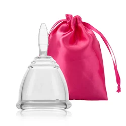 Copo menstrual menstrual do período da senhora do silicone médico transparente copos menstruais coletor menstrual para o copo feminino da higiene