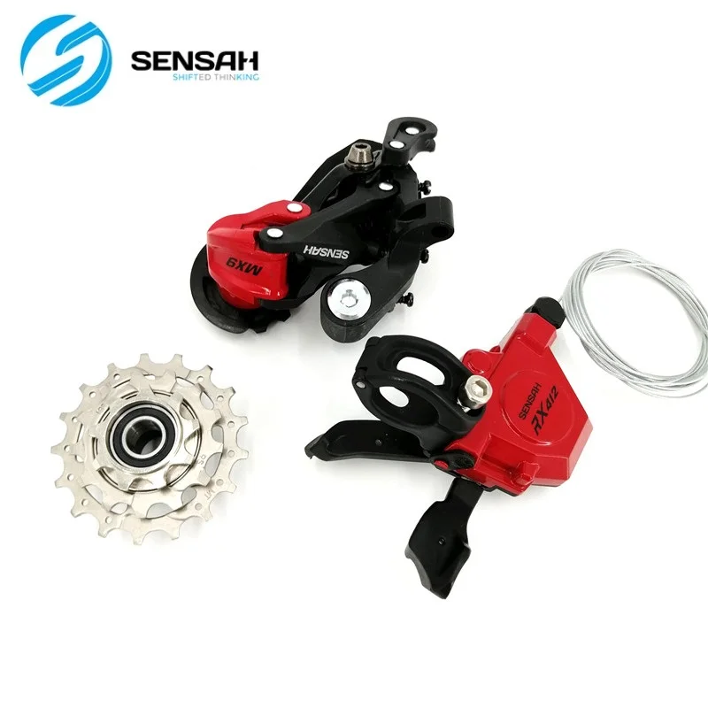 Sensah BMX Folding Bike 3 Speed Derailleur Set Shift Lever Rear Derailleur Freewheel Bicycle Shifter Shiting Part