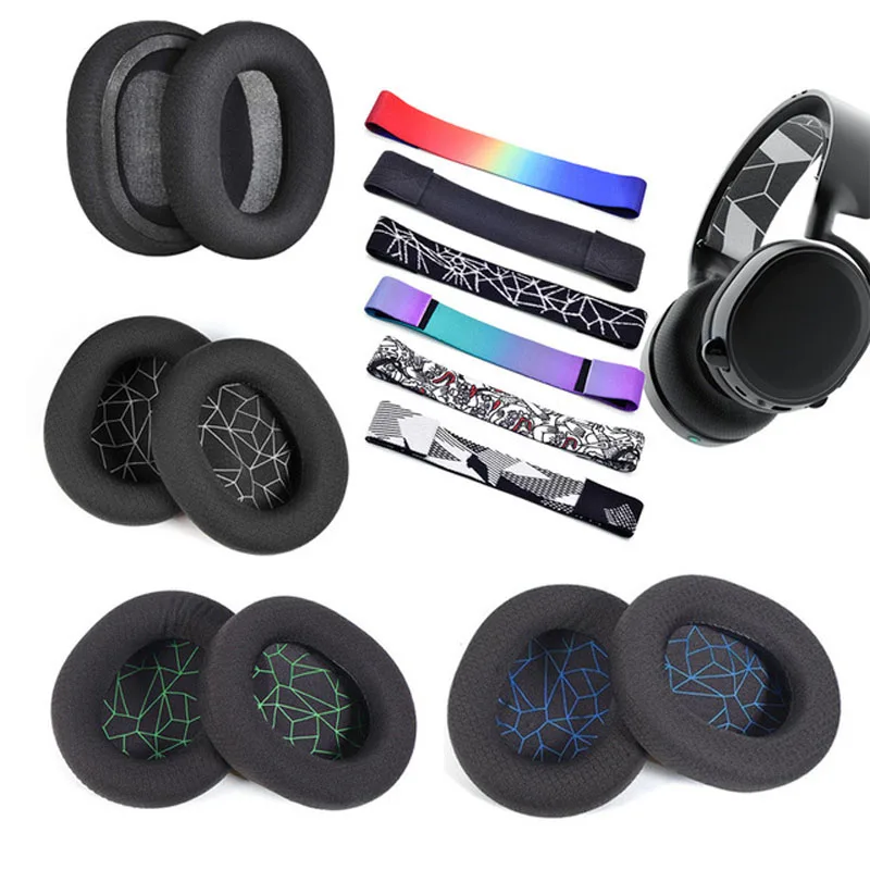 Almohadillas para los oídos steelseries Arctis 1/3/5/7/9/PRO, funda para auriculares, almohadilla de esponja para haz de cabeza, orejeras