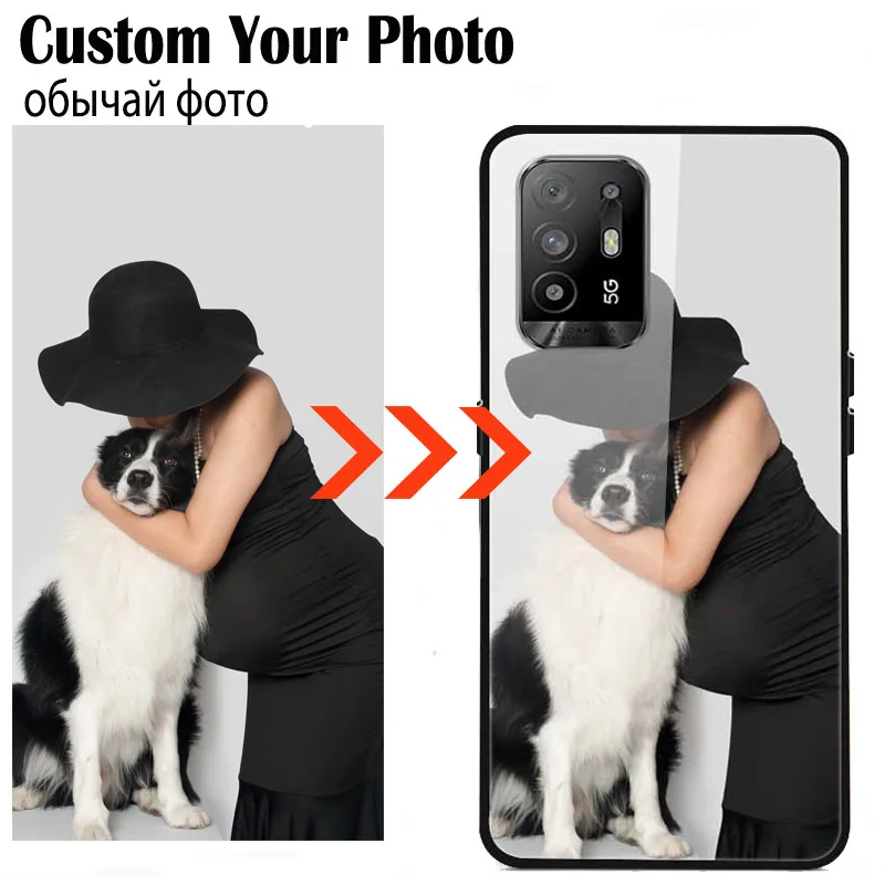 Customized Glass Phone Cases For OPPO A94 5G A17 A78 A74 4G A98 5G Silicone Cover DIY Personal Photo Design Picture Name Fundas