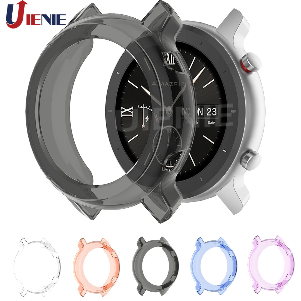 حماية حافظة ل Huami Amazfit Gtr 47 مللي متر 42 مللي متر ساعة ذكية غطاء لينة من البولي يوريثان مكافحة سقوط حامي شل ل Gtr 47 مللي متر حالات