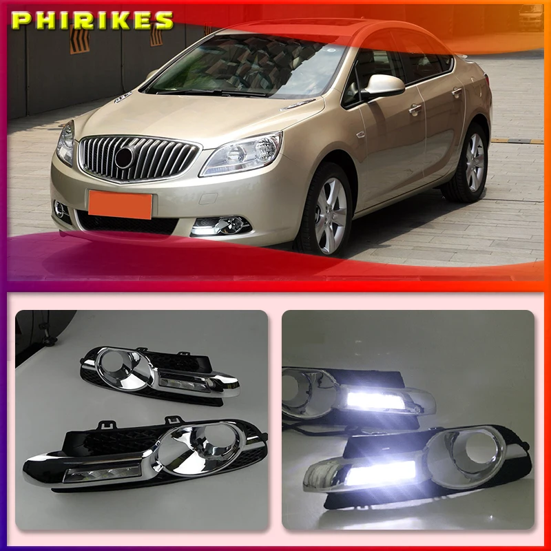 

2pcs LED DRL daytime running light For Buick Excelle GT 2010-2013 White yellow blue Front Fog Lamp Day Light