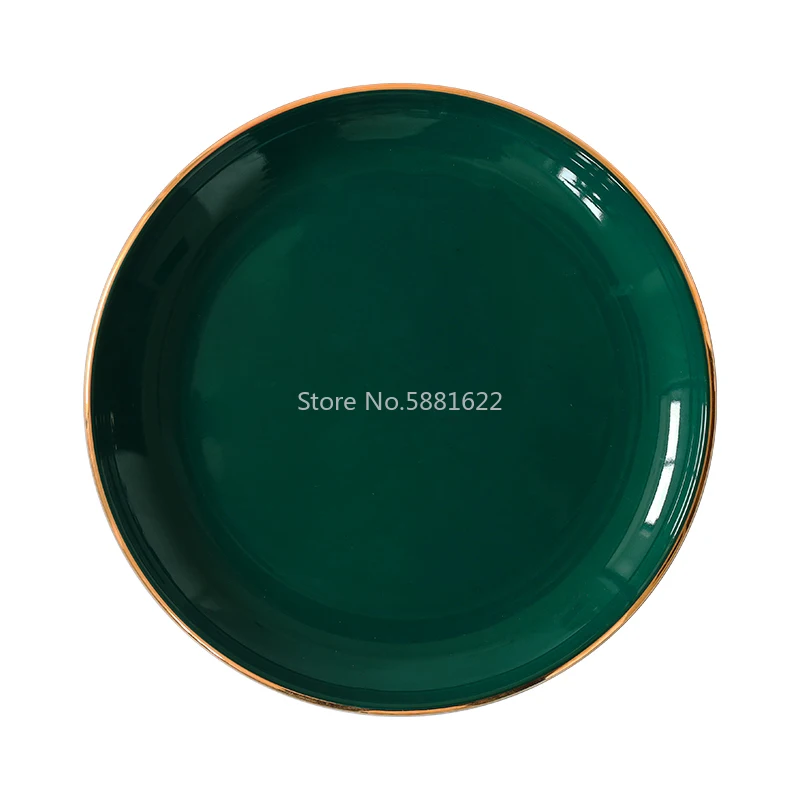 Malachite Green Phnom Penh Tableware Plate Home Dining Dishes Combination Soup Bowl Salad Bowl Nordic Light Luxury Style