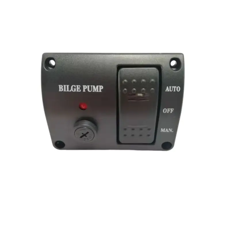 Marine Boat Bilge Pump Panel Switch Plate ABS Manual Automatic Closing Spring Return 12V