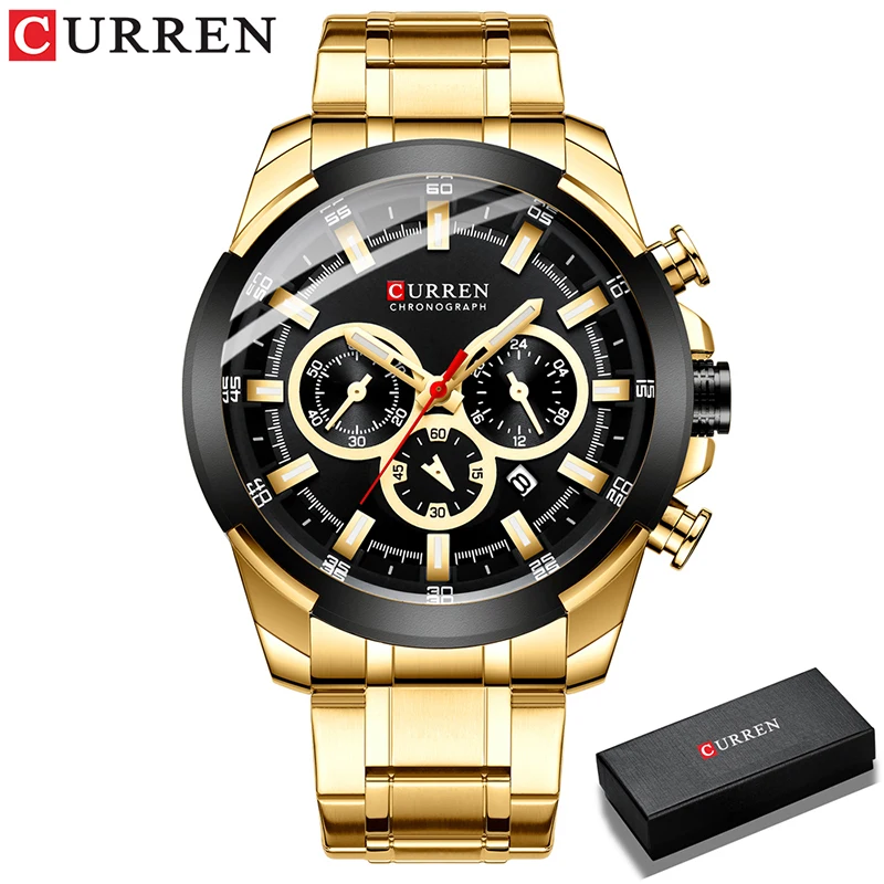 CURREN Quartz Watch for men Top Brand Luxury Fashion Business watches Steel Waterproof man Sport Wristwatch Relogio Masculino