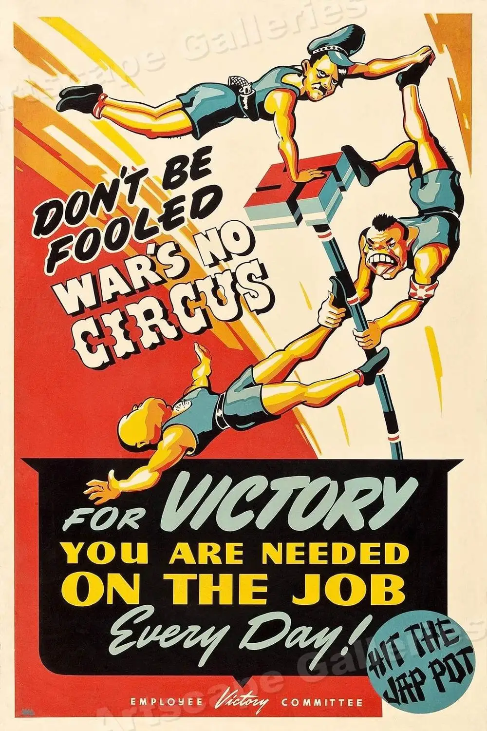 Don Be Fooled War No Circus 1940s  Wall Sticker Silk Poster Art Light Canvas Home Decoration