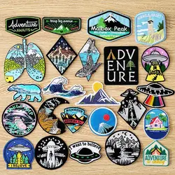 Wilderness/Camping Patch Iron On Patches For Clothing thermoadhesive Patches On Backpack Jackets Embroidery/Fusible Sewing Patch