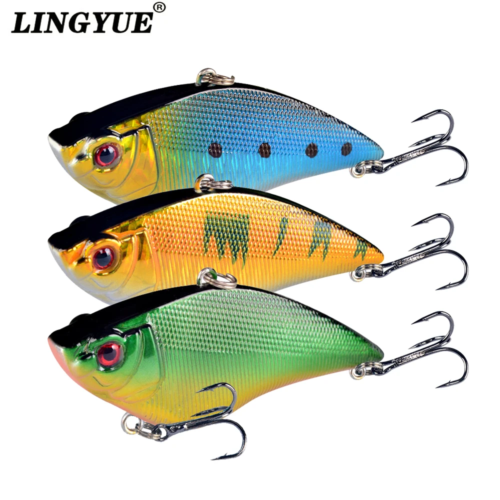 LINGYUE 1PCS VIB Hard Bait Fishing Lure 7cm 16g Sinking Long Shot Rattling Crankabit Wobbler Isca Artificial Pesca For Bass Pike